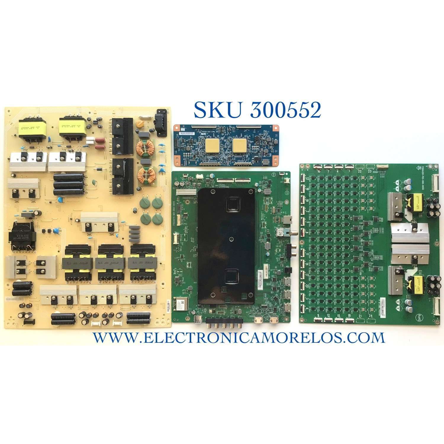 KIT DE TARJETAS PARA TV VIZIO MAIN XJCB0QK004 / 715GA075-M01-B00-005K / FUENTE ADTVI1850AAW / 715G9301-P01-001-003M / T-CON 55.65T56.C05 / 75T05-C03 / LED DRIVER LNTVIY122XAD1 / 715GA201-P01-000-005G / PANEL T650QVF09.3 / MODELO P659-G1 LTMAYNKV / P659-G1